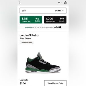 I’m trying sell these Pine Greens for $170